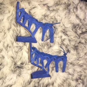 Royal Blue Nine West Strappy Heels